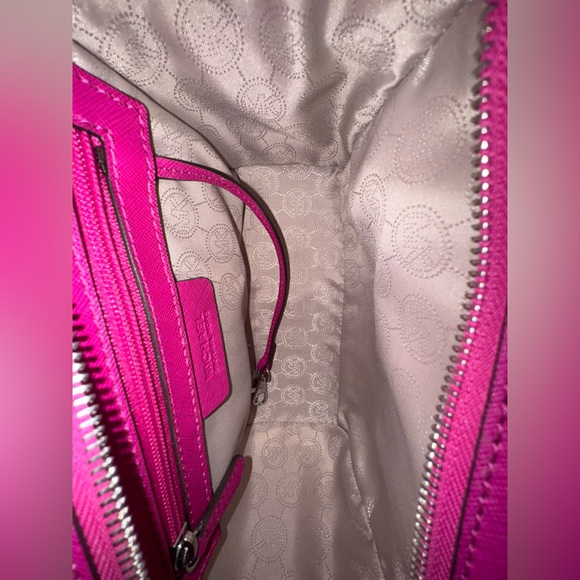 MICHAEL KORS Selma Medium Saffiano Leather Crossbody, Color: Pink Fuschia - Picture 9 of 10